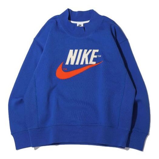 

Толстовка Men's Nike TREND CAPSULE Logo Embroidered Sports Stand Collar Round Neck Pullover Blue, мультиколор