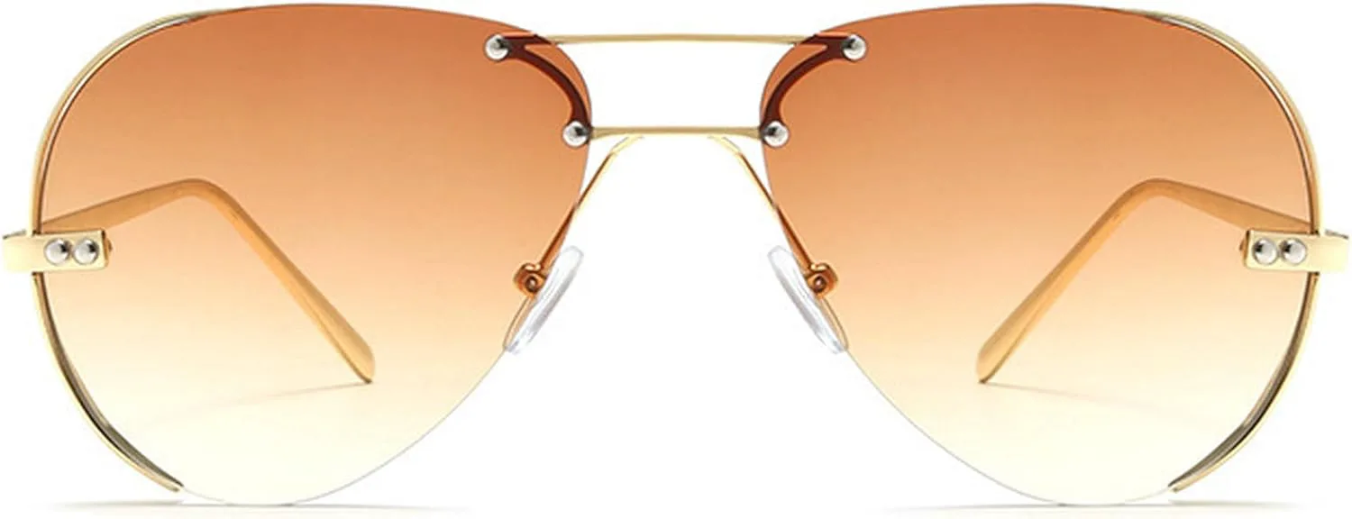 

Большие солнцезащитные очки-пилот для женщин и мужчин в винтажном стиле 70-х годов, женские солнцезащитные очки с двойной перемычкой mincl, Gradient Brown