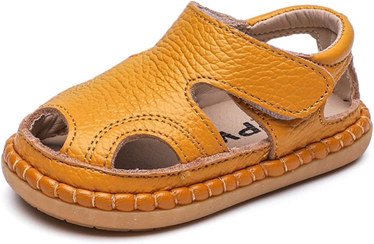 

Детские летние сандалии DADAWEN для мальчиков и девочек: легкие, с мягкой подошвой, закрытым носком, из натуральной кожи, для активного отдыха и спорта, желтый