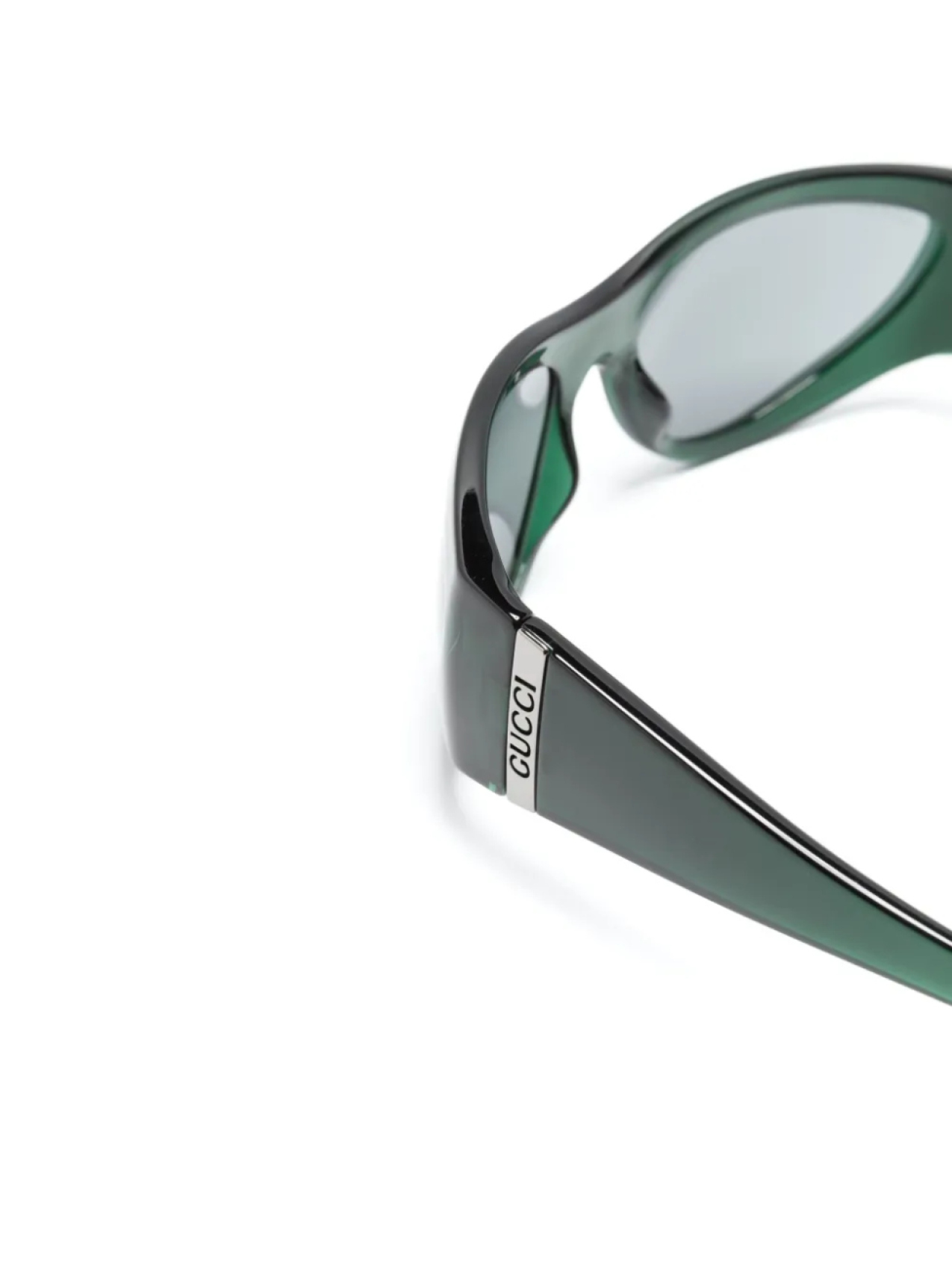 Gucci Eyewear солнцезащитные очки в прозрачной оправе, зеленый — фото 3