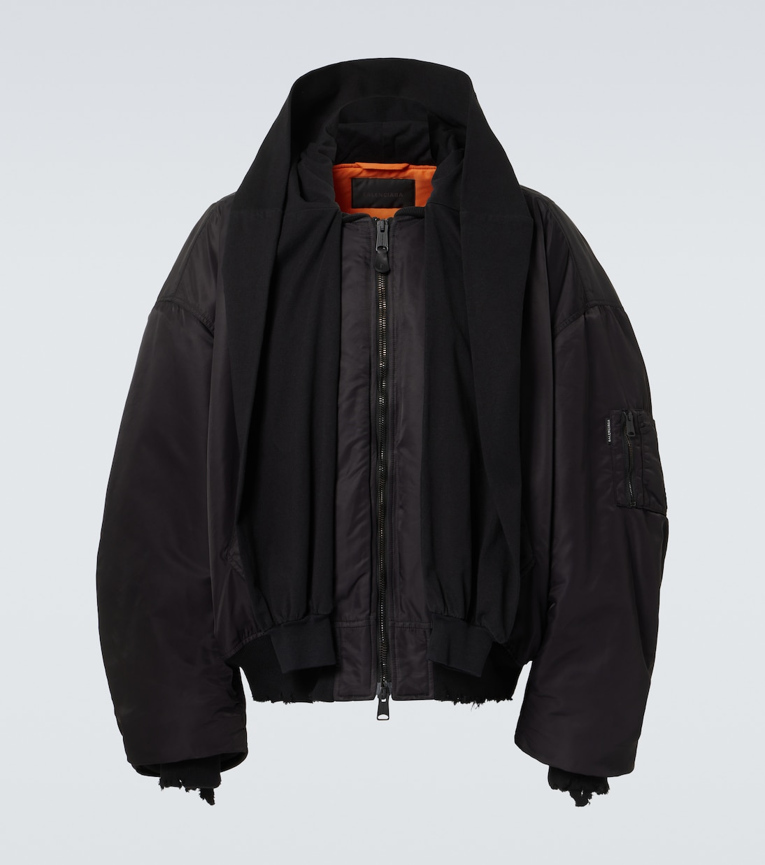 

Камуфляжный худи-бомбер Balenciaga, черный