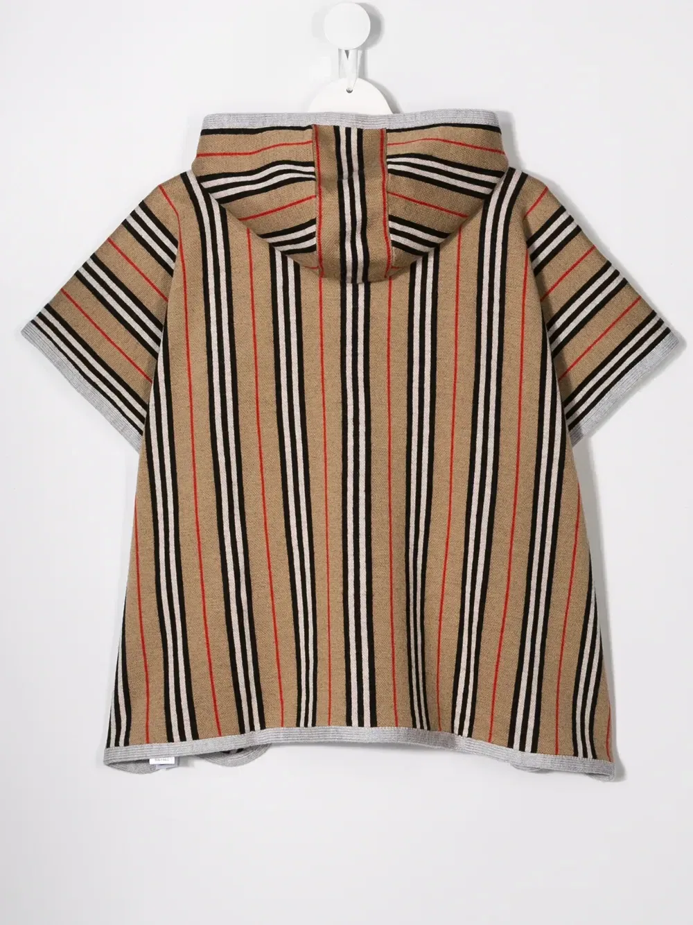 Пончо в полоску Icon Stripe Burberry Kids, бежевый — фото 2
