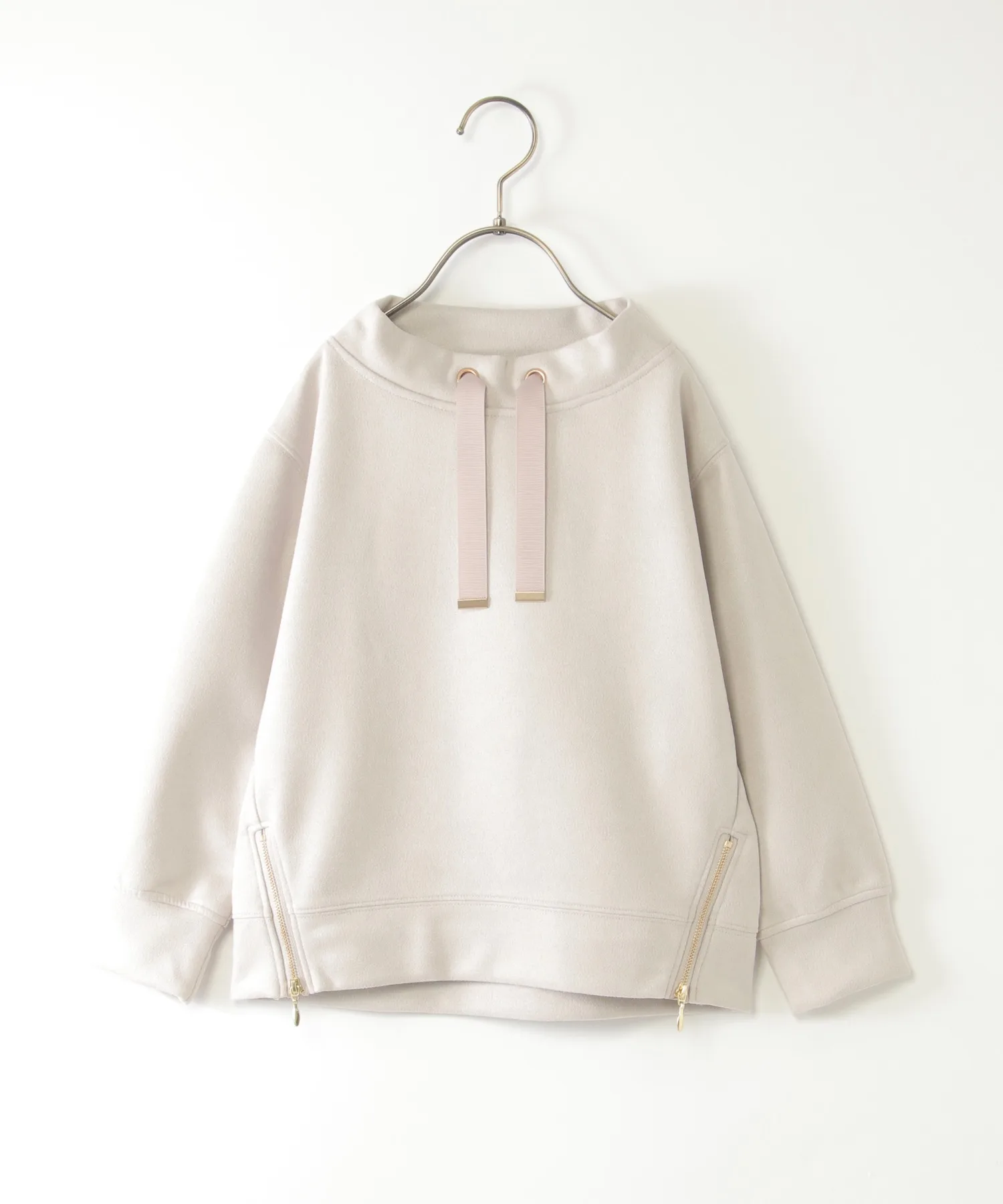 Детский пуловер с боковой молнией из искусственного велюра ikka beige