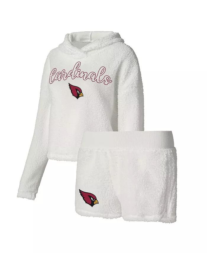 

Женский белый пушистый свитер Arizona Cardinals, толстовка и шорты для сна Concepts Sport