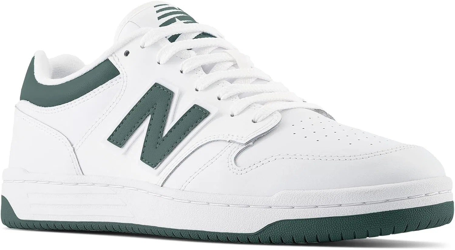 Кроссовки New Balance Unisex Adult BB480V1, White Nightwatch Green Light Aluminum Bb480Lng
