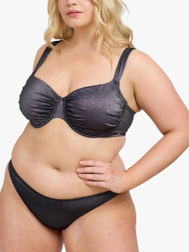 

Топ бикини балконет с косточками из люрекса Oola Lingerie, Black