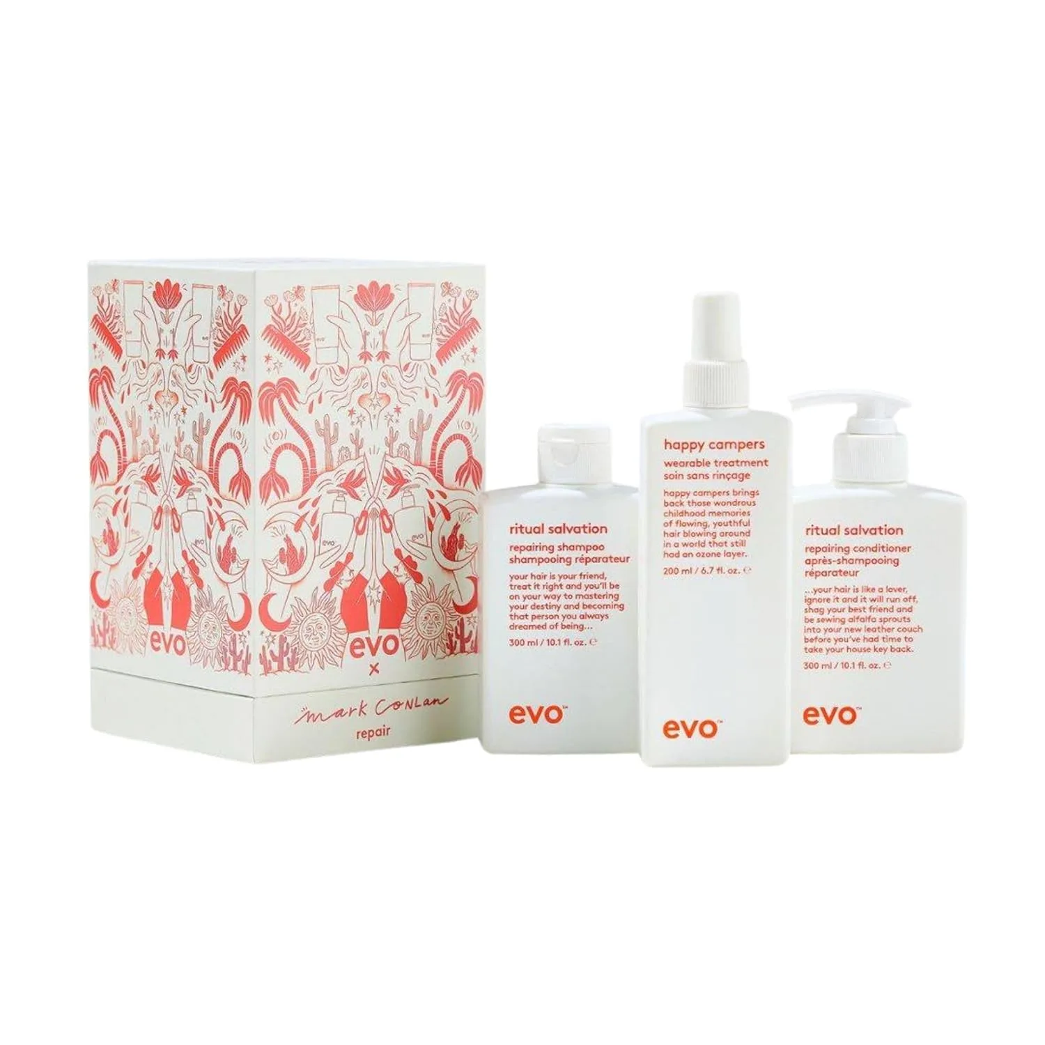 Набор для укрепления волос Evo Good Givin' Hair Strengthening Kit, подарочный комплект - бессульфатный шампунь, кондиционер и восстанавливающее средство для поврежденных и окрашенных волос.