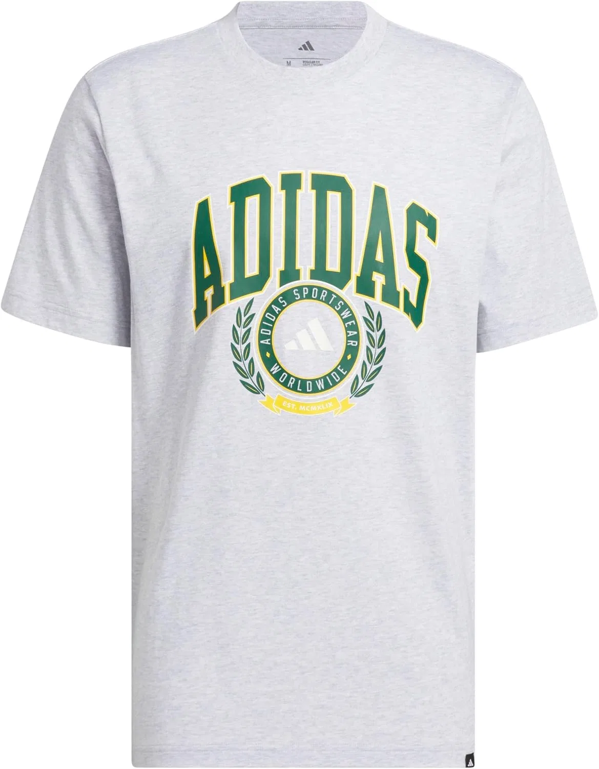 Футболка с принтом adidas, Light Grey Heather