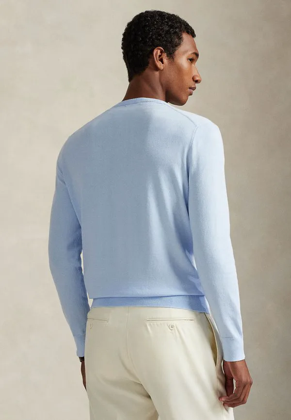 Приталенный свитер из фактурного хлопка. Polo Ralph Lauren, Office Blue — фото 3
