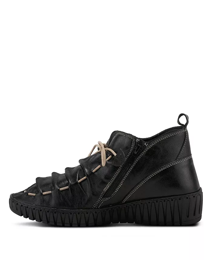 Туфли Nespea Premium Leather на танкетке с эластичной завязкой и съемной стелькой Spring Step, черный — фото 2
