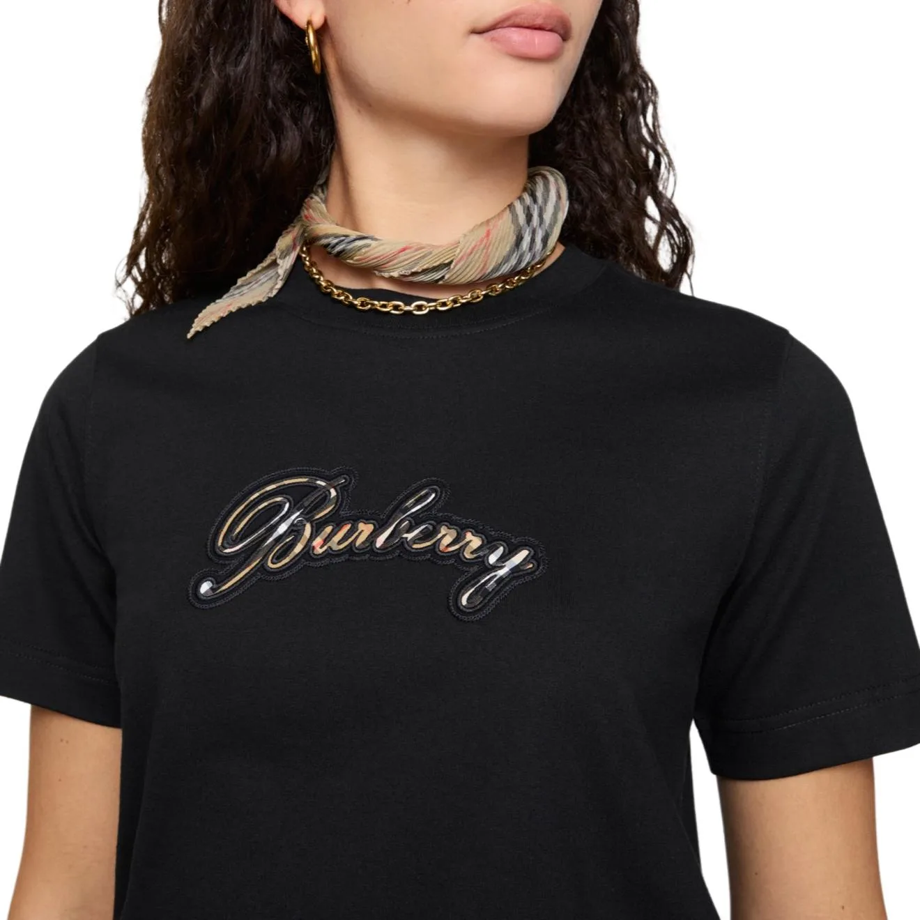 Футболка из хлопка Burberry, летняя, черный — фото 4