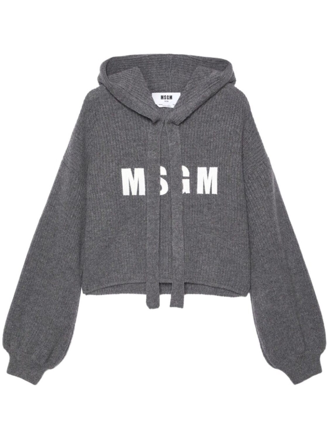 

MSGM вязаный топ с вышитым логотипом, серый