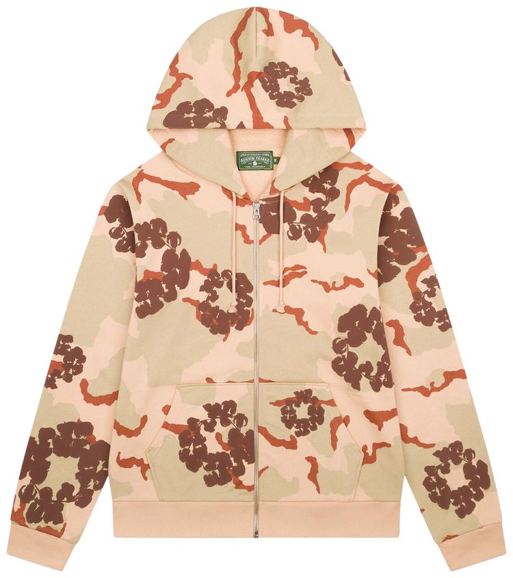 

Худи Denim Tears Wreath Zip Hoodie 'Tan Camo', разноцветный