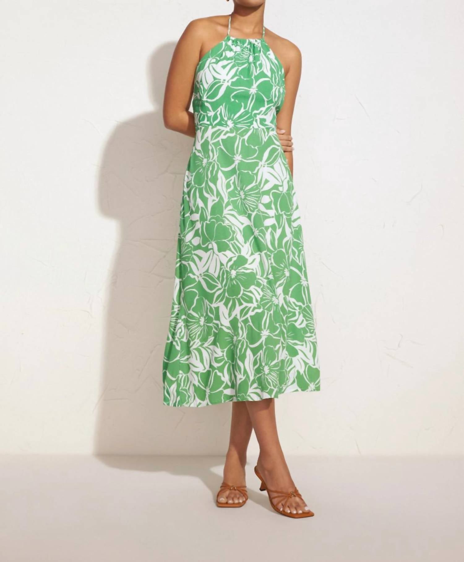 

Платье миди Taormina в цветочном принте El Marsa зеленое FAITHFULL THE BRAND