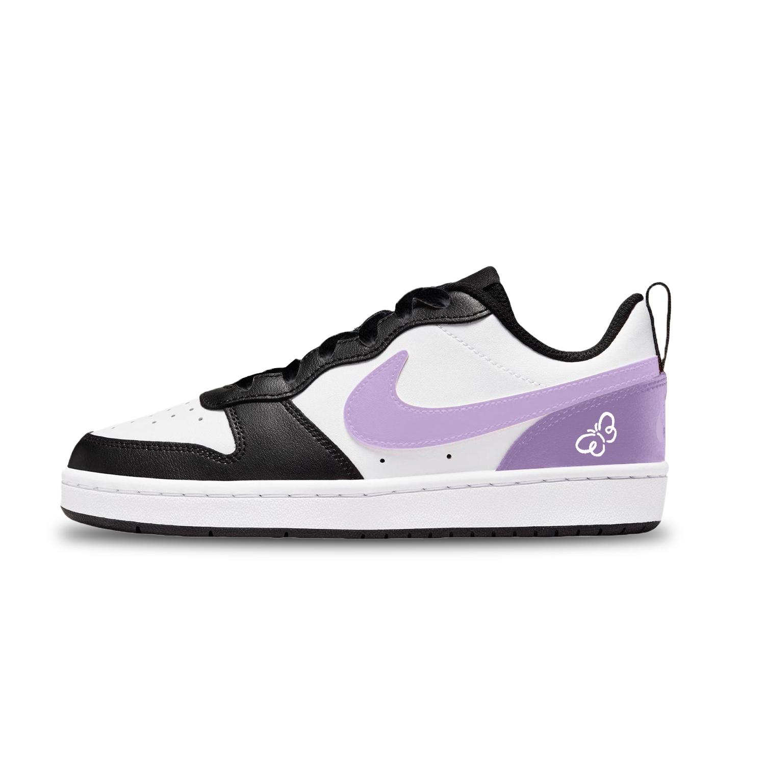 

Nike Кроссовки для скейтбординга Court Borough Purple Butterfly Slip Resistant Abrasion Resistant низкие детские Purple Unisex