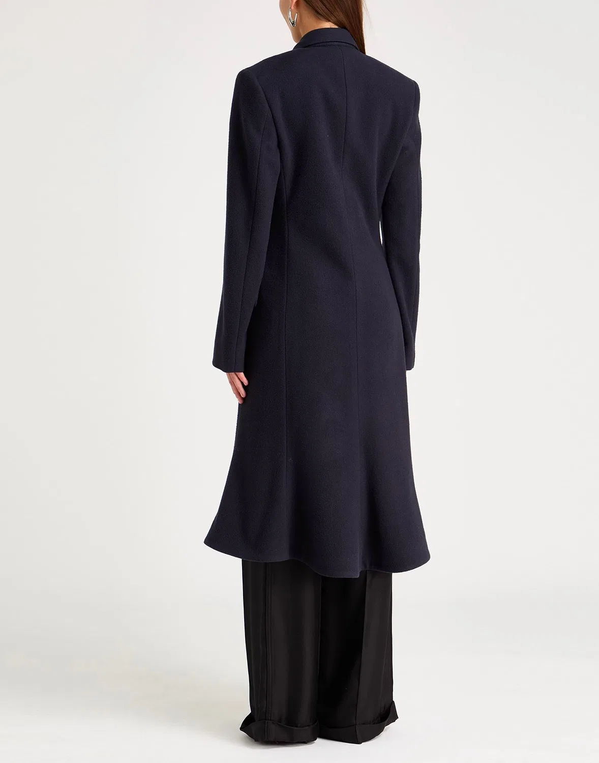 Пальто двубортное шерстяное GARDE-ROBE Balenciaga синее — фото 3