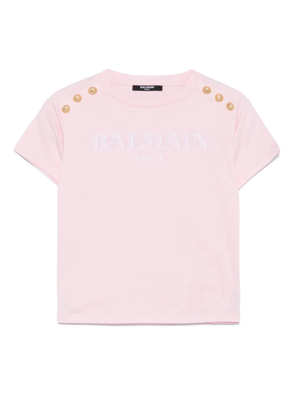 

Футболка с вышитым логотипом Balmain Kids, розовый