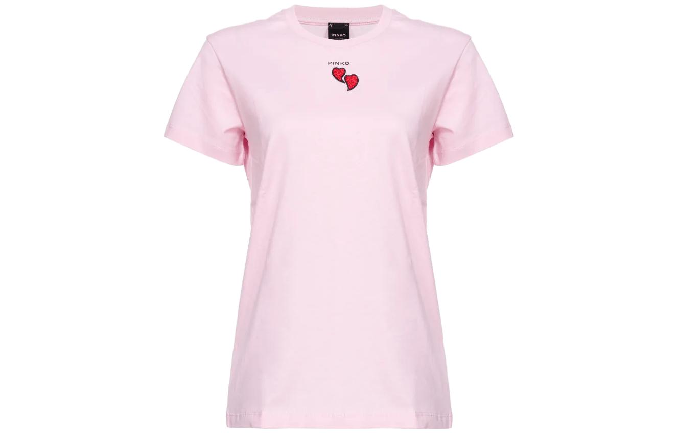 

Футболка из хлопка с принтом логотипа PINKO, розовая