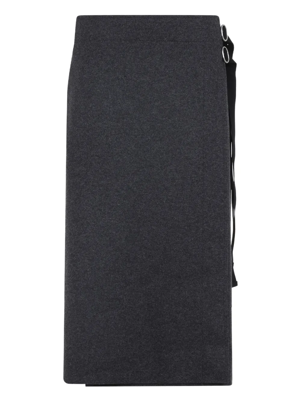 

Шерстяная юбка миди с запахом JIL SANDER+, черный