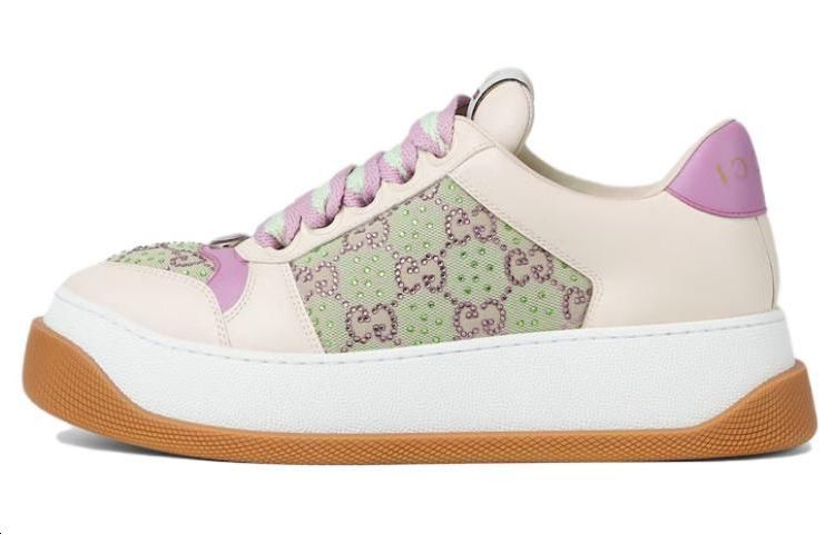 GUCCI Кроссовки Women's Screener 'GG Crystals Purple Enamel Detail' Women's