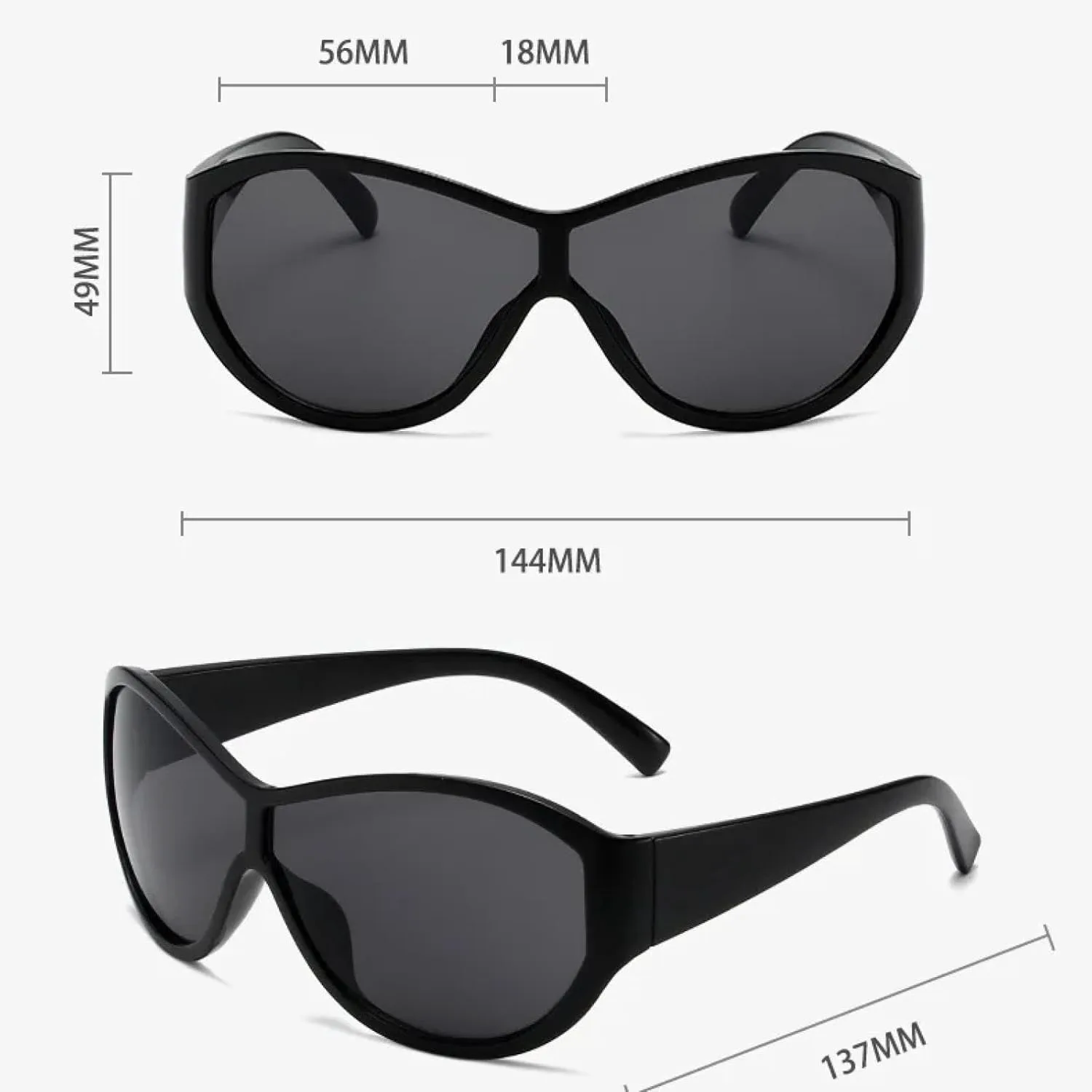 

Большие солнцезащитные очки для женщин и мужчин, роскошные винтажные солнцезащитные очки в стиле панк с защитой от УФ-излучения UV400 TYUVIVO, Gray Tea Clear