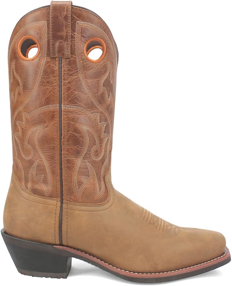 

Мужские повседневные сапоги Laredo Frontier с квадратным носком и вышивкой, на средней голени, коричневые