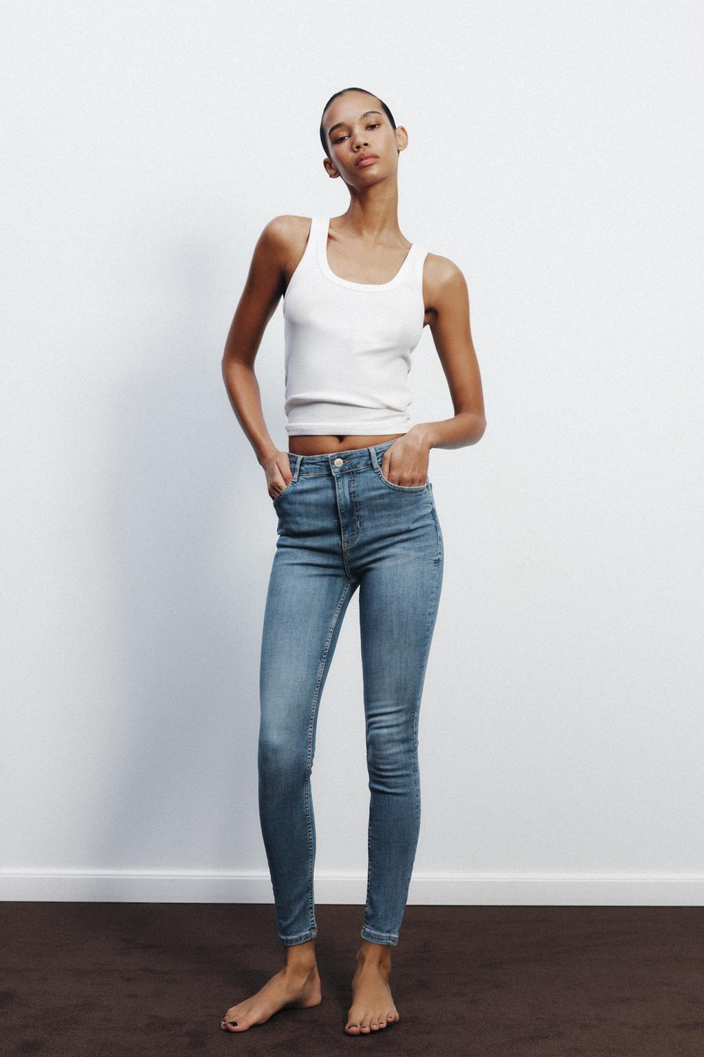 

Джинсы trf sculpt с высокой талией ZARA, синий