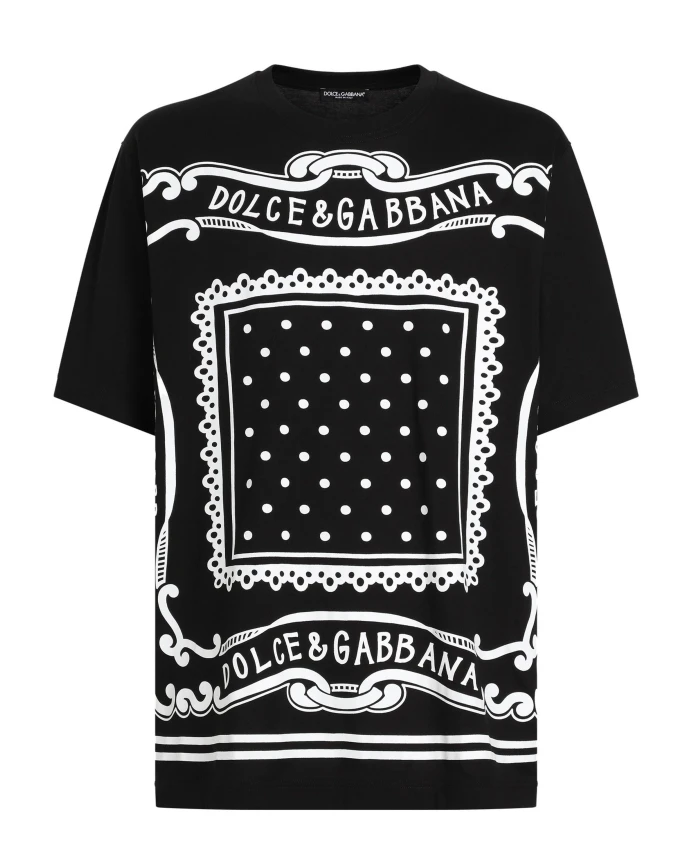 

Футболка-Поло с принтом бандана Dolce & Gabbana, черный