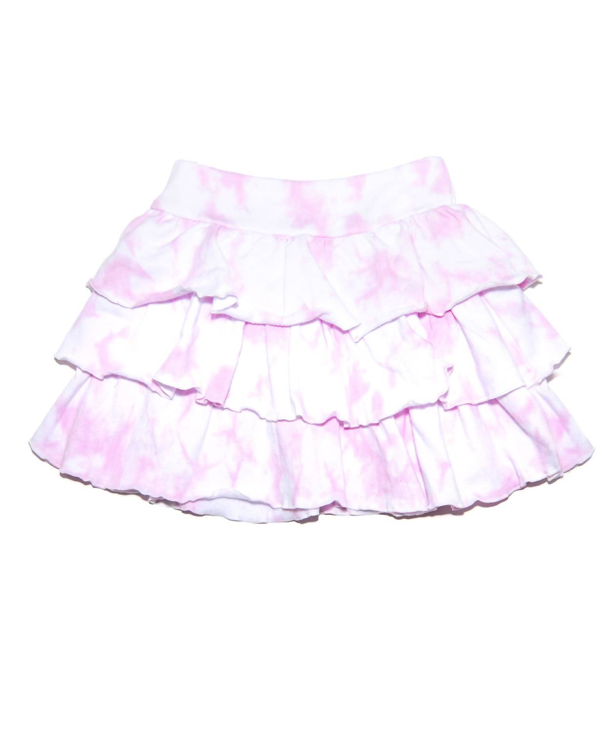 

Детская юбка с рюшами из флиса Ari в розовом тай-дае Flowers by zoe