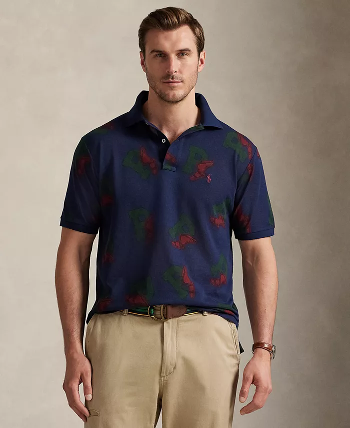 

Мужская поло с сетчатыми вставками P-Wing для высоких и полных Polo Ralph Lauren, синий