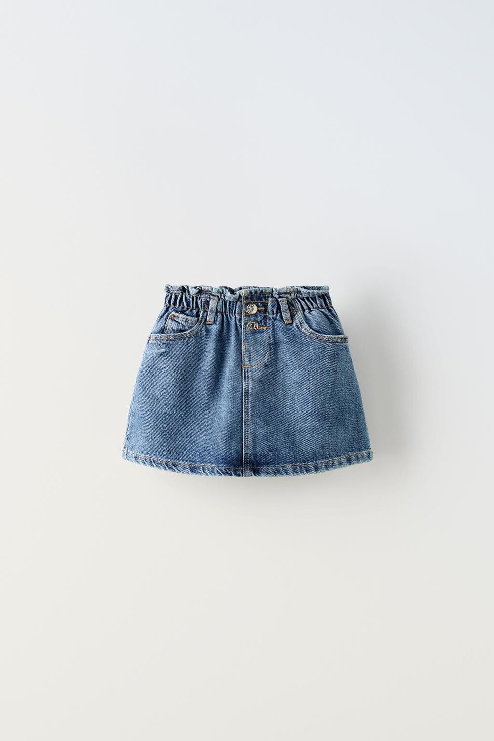 

Юбка из джинсового мешка ZARA, средне-синий