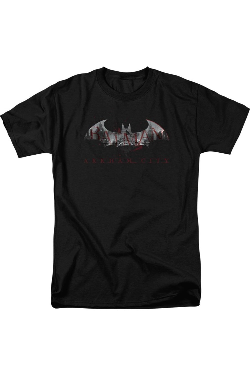

Футболка с коротким рукавом для взрослых Batman Arkham City Bat Fill Gildan, черный
