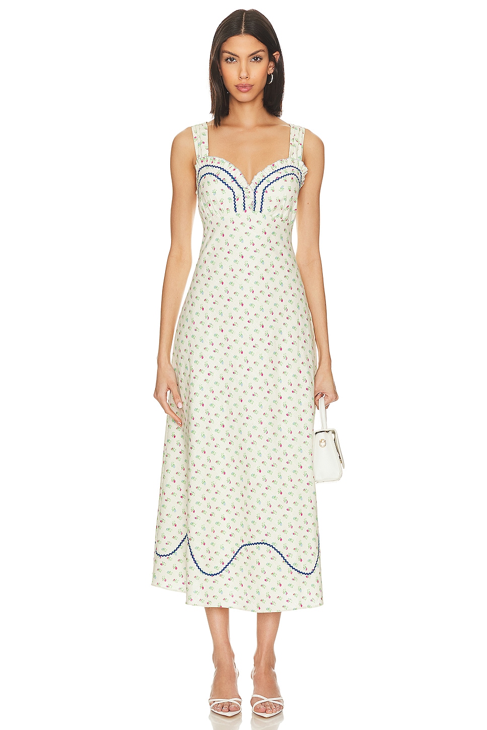 

Платье миди sweet hearts цвета слоновой кости Free People, мультиколор