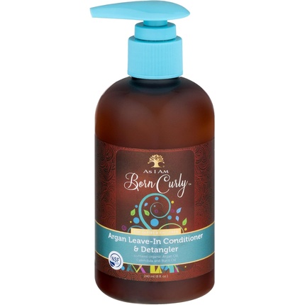 

I Am Born Curly Argan Несмываемый кондиционер и средство для распутывания волос 8 унций As I Am