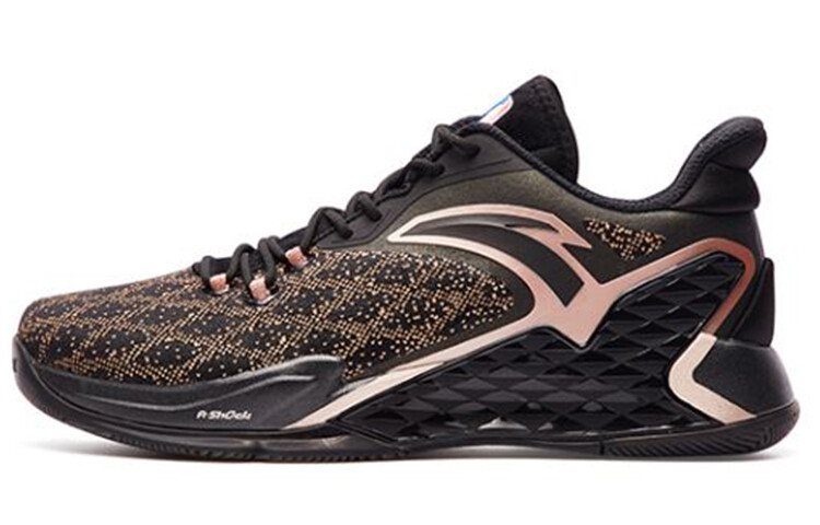 

Баскетбольные кроссовки RR5 мужские низкие черные/золотые Anta