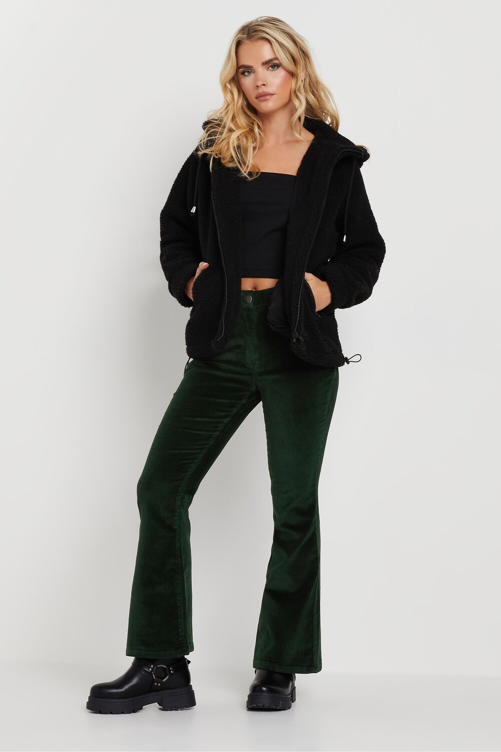 

Брюки клеш Cord Kick Pixiegirl Petite, зеленый