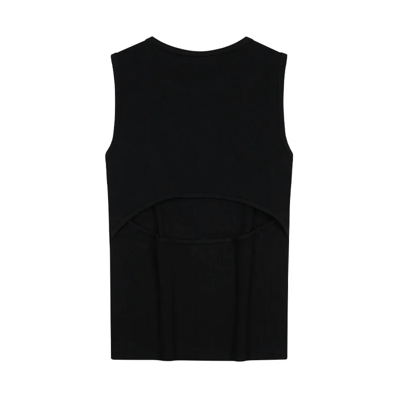 Футболка-майка женская с круглым вырезом Calvin Klein, UB1-Space Black — фото 4
