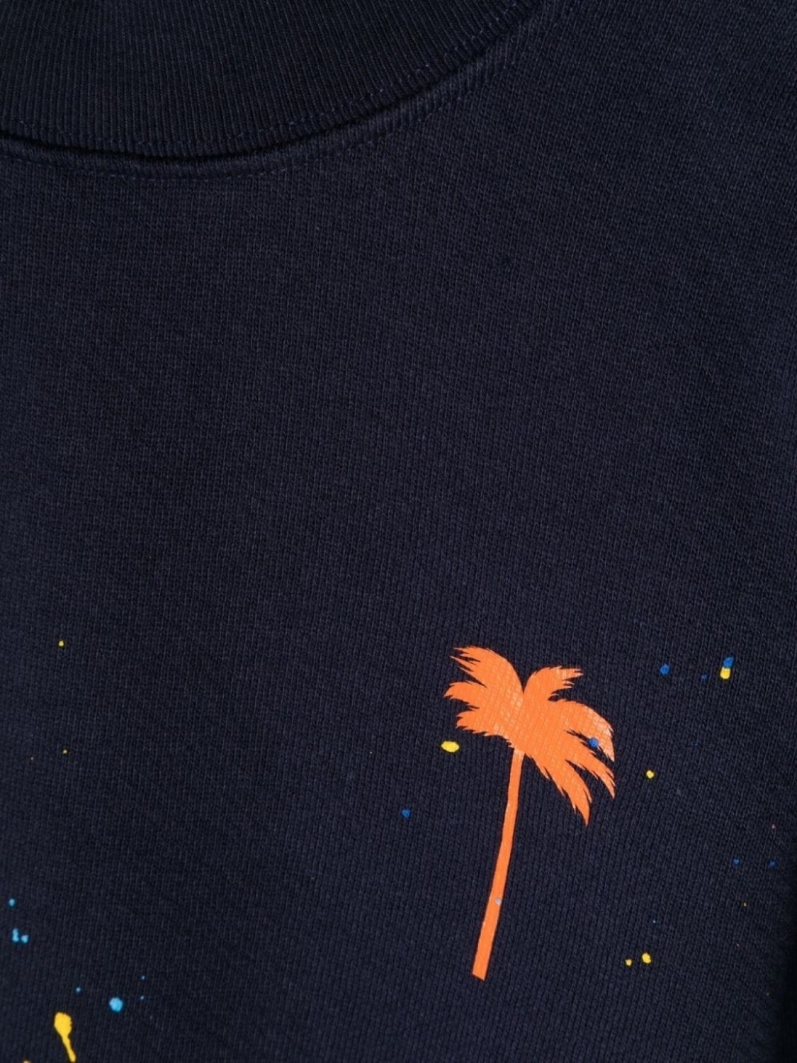 Palm Angels Kids толстовка с эффектом разбрызганной краски, синий — фото 2