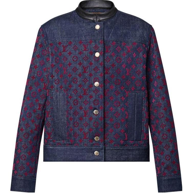 

Джинсовая куртка с флокированным логотипом LOUIS VUITTON, синий фиолетовый