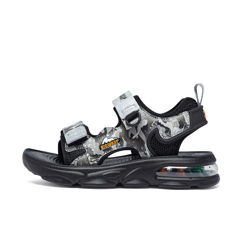 

Детские сандалии с противоскользящей амортизацией и износостойкостью BIG WASP, черный/зеленый