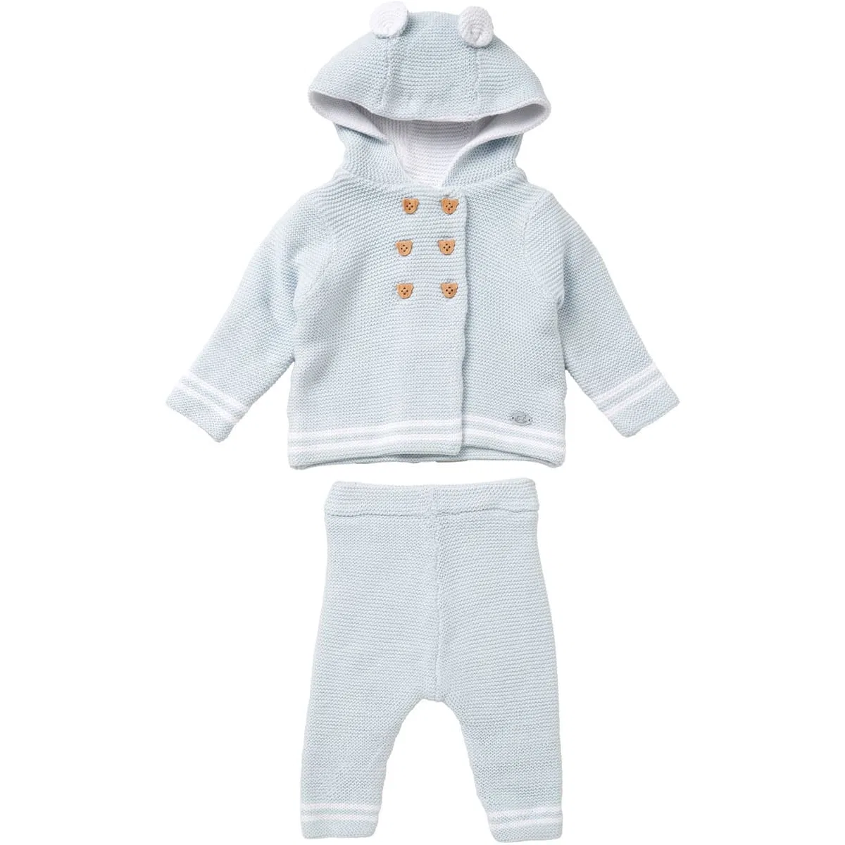 Утепленный костюм с капюшоном-мишкой, бренд Rock a Bye Baby Boutique, синий