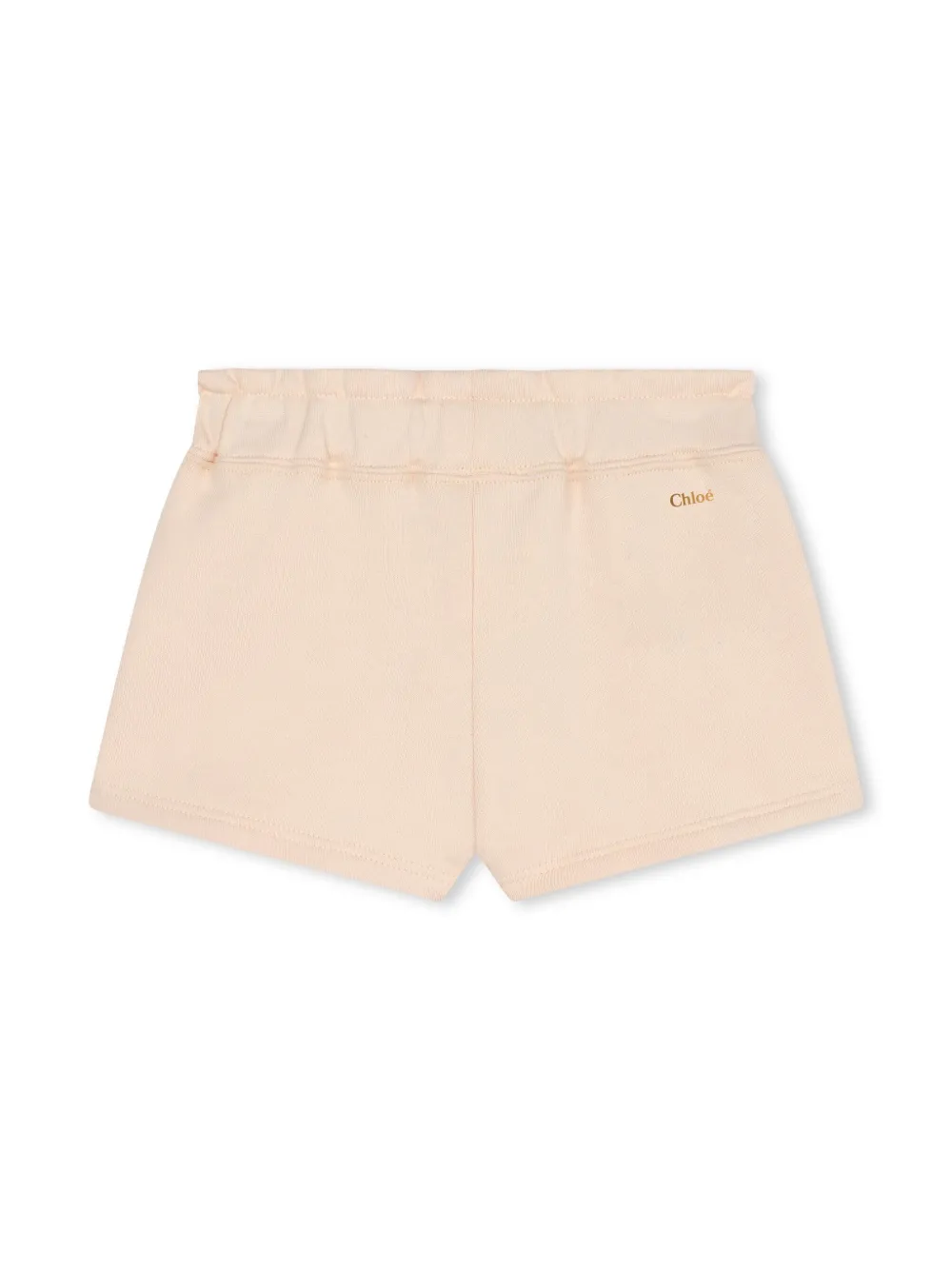 Шорты из органического хлопка с логотипом Chloé Kids, нейтральный — фото 2