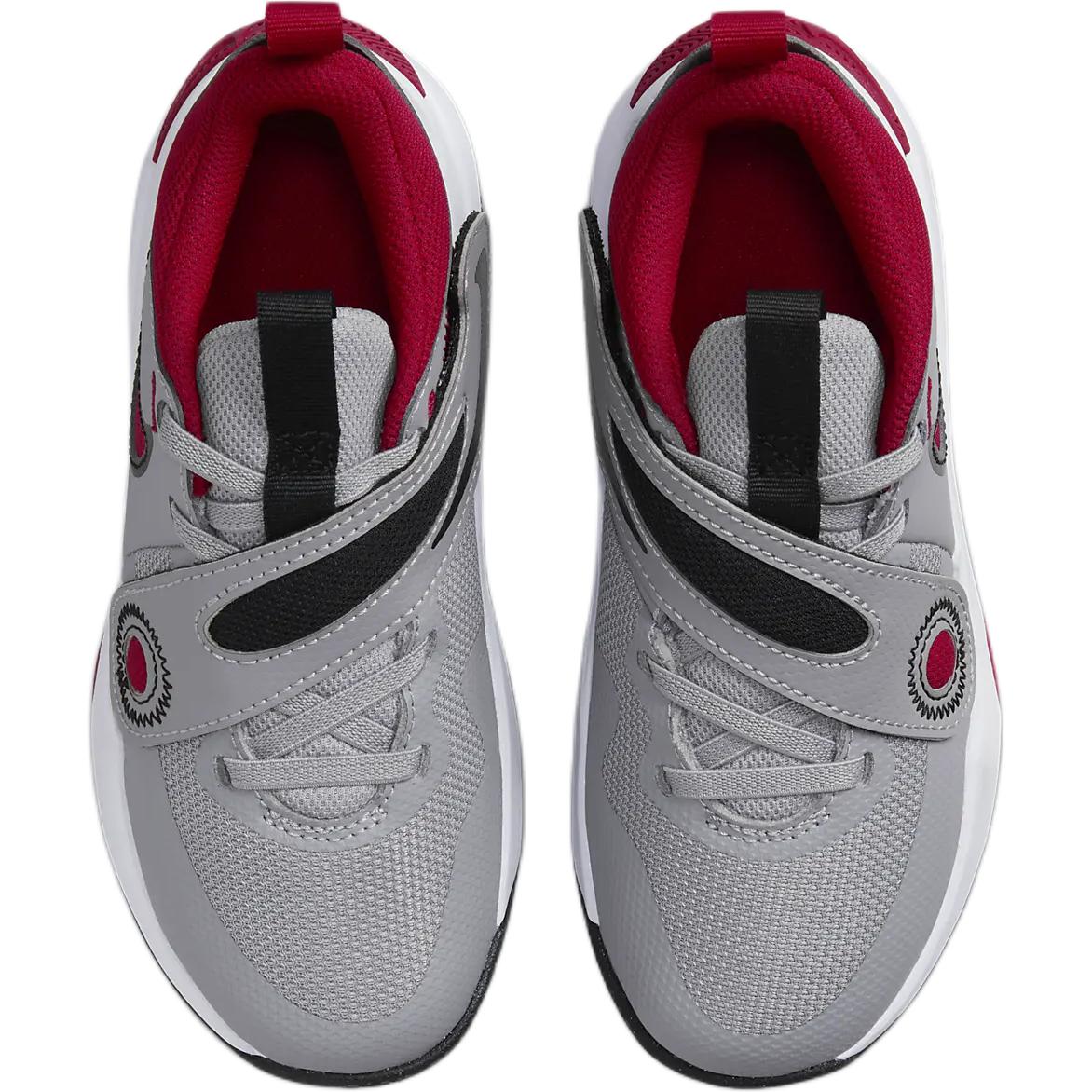 Командные баскетбольные кроссовки для дошкольников Team Hustle D 11 Nike, серый/красный/белый — фото 4