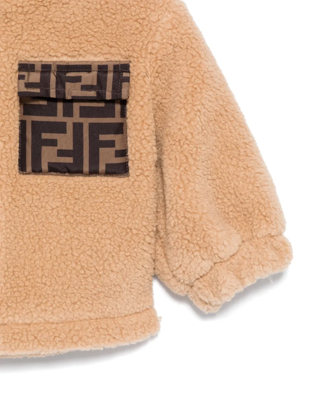 Куртка с логотипом FF FENDI KIDS, коричневый — фото 3