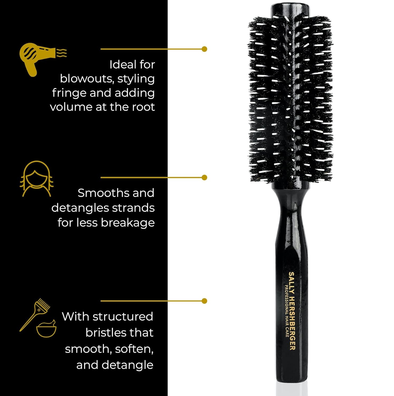 Круглая щетка среднего размера Sally Hershberger Medium Round Brush-NP от Sally Hershberger, подходит как для мужчин, так и для женщин - 1 шт, прозрачный — фото 2