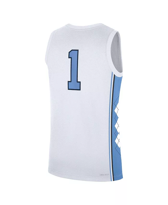 Мужская белая баскетбольная майка North Carolina Tar Heels Home Replica Jordan — фото 3
