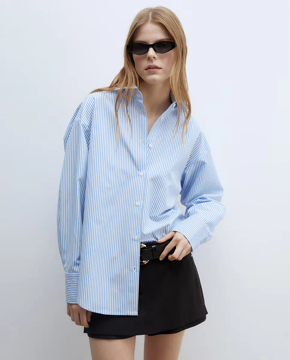 

Базовая рубашка в полоску Sfera, синий