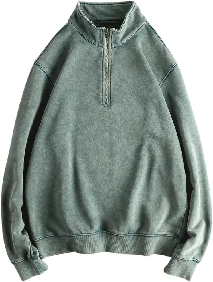 Мужская худи с воротником-стойкой, хлопок, Oversize, En8