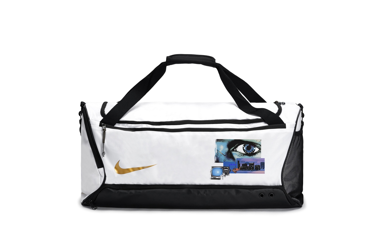 

Nike Тканевая дорожная сумка спортивная сумка для трубы унисекс черная белая, Eyes