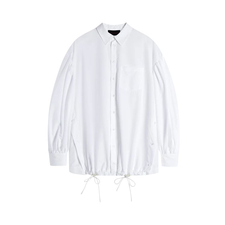 

Рубашка Simone Rocha Puff Sleeve Shirt Jacket With Button Placket Detail 'White', белый